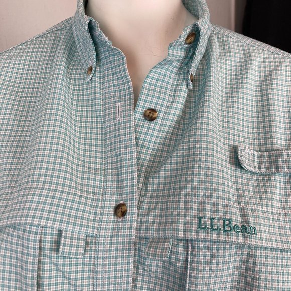 L. L. Bean Turquoise Plaid Shirt - Picture 1 of 11